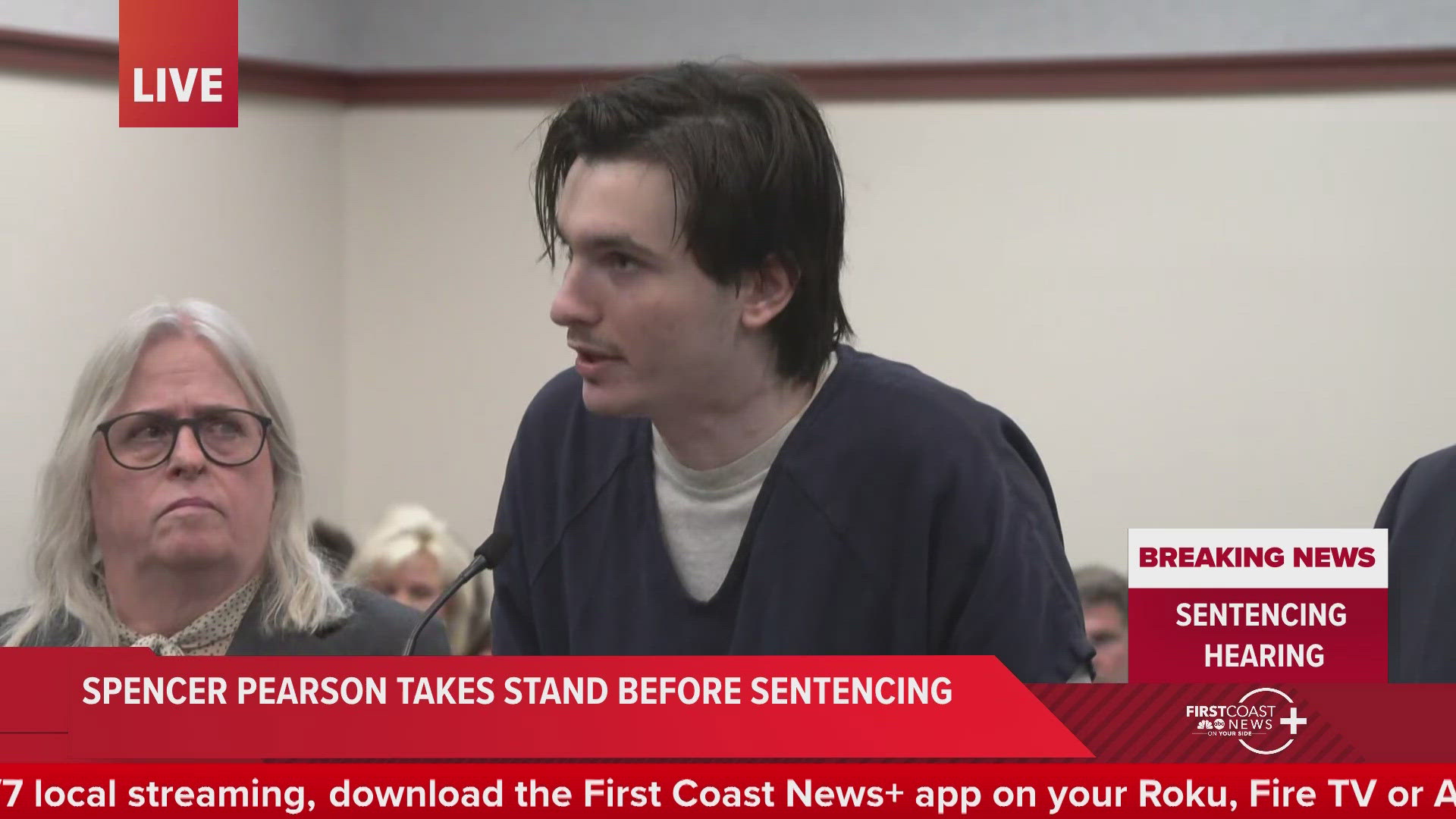 Spencer Pearson, who stabbed his ex-girlfriend 17 times in restaurant, addressed the courtroom toward the end of his sentencing. 