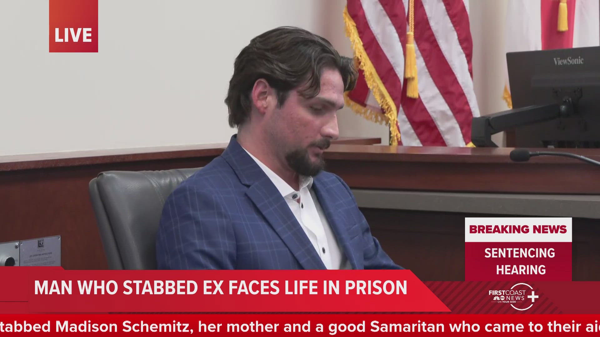 Kennedy Armstrong inadvertently saved Spencer Pearson's life when he stepped in to stop him stabbing Madison Schemitz and her mother. He wants him sentenced to life.