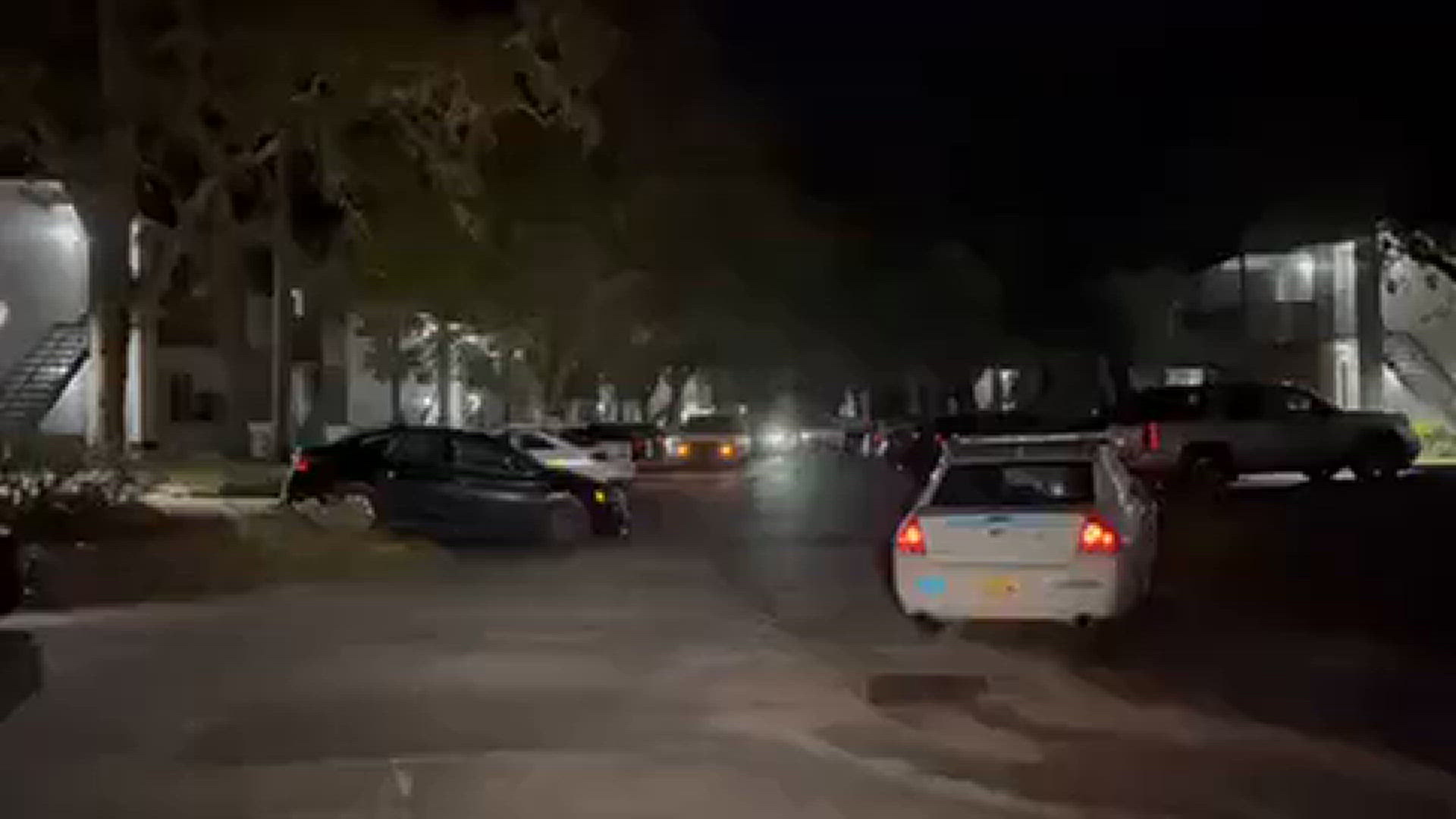 A woman in her late-40s was shot and hospitalized after two men "forced entry" into her home at the apartment complex on Tuesday.
Credit: Joe Massa