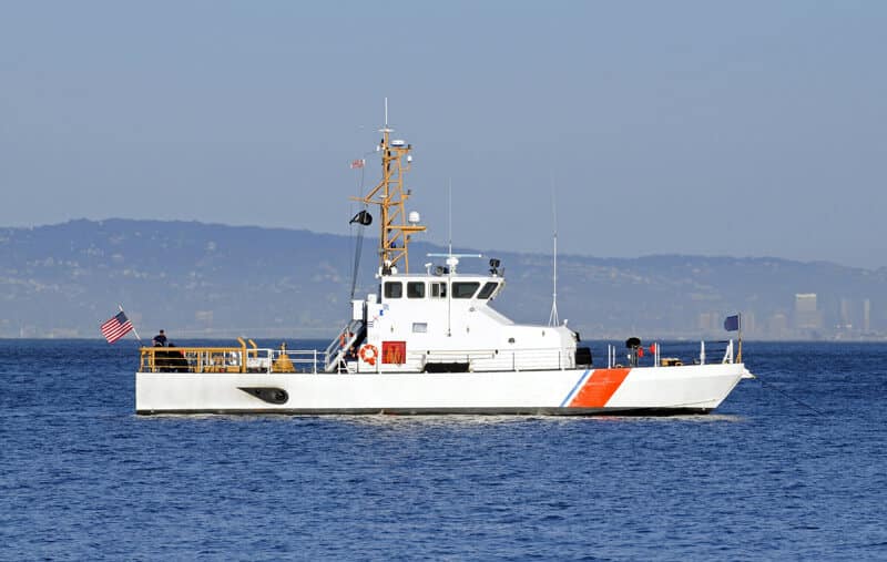 US Coast Guard boat on the water